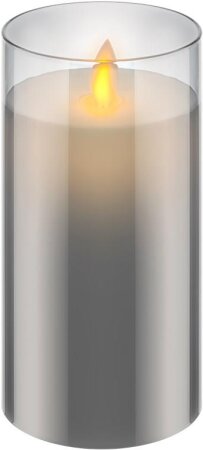Goobay LED-Echtwachs-Kerze im Glas, 7,5 x 15 cm