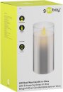 Goobay LED-Echtwachs-Kerze im Glas, 7,5 x 15 cm