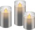 Goobay 3er-Set LED-Echtwachs-Kerzen im Glas