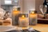 Goobay 3er-Set LED-Echtwachs-Kerzen im Glas