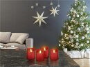 Goobay 4er-Set LED-Echtwachs-Kerzen, rot