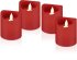 Goobay 4er-Set LED-Echtwachs-Kerzen, rot
