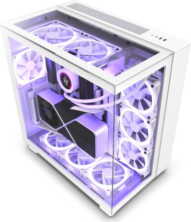 NZXT H9 Elite White, weiß, Glasfenster