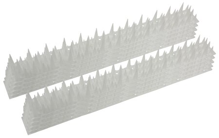 Taubenabwehr Spikes 10er Set Kunststoff, 400x42x36mm, weiß/transparent