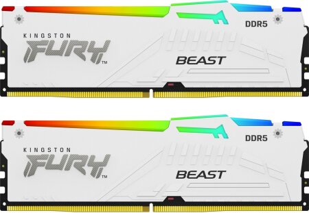 DDR5-6000 64GB Kingston FURY Beast RGB weiß DIMM Kit (2x32GB)