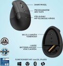 Logitech Lift Right for Business, Graphite, Logi Bolt, USB/Bluetooth
