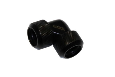 Alphacool Eiszapfen 16mm HardTube Anschraubtülle 90° L-Verbinder Acryl- Messingrohre - Deep Blac