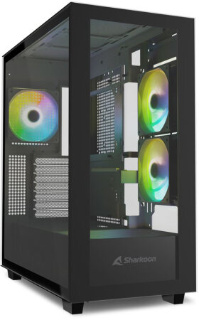 Sharkoon REBEL C60 RGB Black, Glasfenster