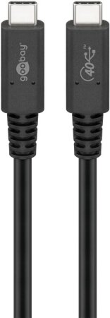 Goobay Kabel USB-C > USB-C Sync & Charge, USB4 Gen 3x2, 100W, schwarz, 0,8 m