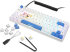 Sharkoon Skiller SGK50 S3 PBT, weiß/hellblau, LEDs RGB, hot-swap, Gateron G Pro 3.0 YELLOW, USB, DE