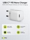 Goobay Ladeadapter 230V > USB-C PD Nano GaN 20W weiß
