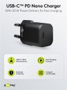 Goobay Ladeadapter 230V > USB-C PD Nano GaN 20W schwarz