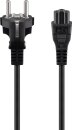 Goobay Kabel 230V Netzkabel mit Schutzkontakt, 2 m, schwarz