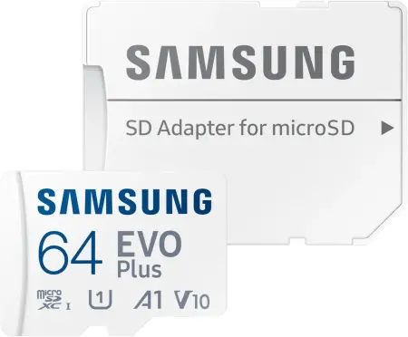 Samsung microSDXC EVO Plus 2024 R160 microSDXC 64GB Kit, UHS-I U1, A1, Class 10