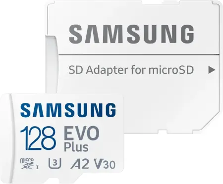 Samsung microSDXC EVO Plus 2024 R160 microSDXC 128GB Kit, UHS-I U3, A2, Class 10