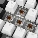 Sharkoon Skiller SGK50 S2 White, schwarz/weiß, LEDs RGB, hot-swap, Gateron BROWN, USB, DE