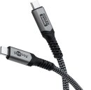 Goobay Kabel USB-C > USB-C Textil grau, USB4 40Gbit/s,...