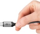 Goobay Kabel USB-C > USB-C Textil grau, USB4 40Gbit/s, 240W, 1,8 m