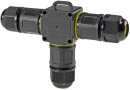 Kabelverbinder T-Form, IP68, 450V/24A Klemmanschluss, für Kabel Ø 6-11mm