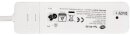 Schutzkontakt-Steckdosenleiste 3-fach 3600W, 2m Kabel, weiß, Flachstecker