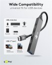 Goobay Slim 4-Port USB-Hub, USB-C > USB-A, USB 3.2