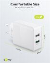 Goobay Ladeadapter 230V > 2x USB-A QC 28W weiß