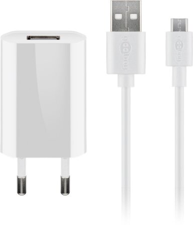 Goobay Micro-USB Ladeset 5W, weiß