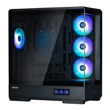 Zalman P50 DS schwarz, Glasfenster