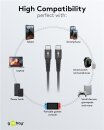 Goobay Kabel USB-C > USB-C Textil schwarz, 3m