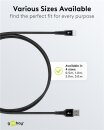 Goobay Kabel USB-C > USB-A Textil schwarz, 0.5m