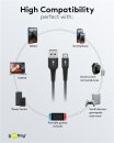Goobay Kabel USB-C > USB-A Textil schwarz, 0.5m
