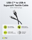 Goobay Kabel USB-C > USB-A Textil schwarz, 1m