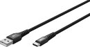 Goobay Kabel USB-C > USB-A Textil schwarz, 2m