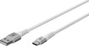 Goobay Kabel USB-C > USB-A Textil weiß, 3m