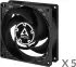 ARCTIC P8 PWM PST schwarz, 80mm, 5er-Pack