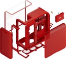 Hyte X50 Wild Cherry, rot, Glasfenster
