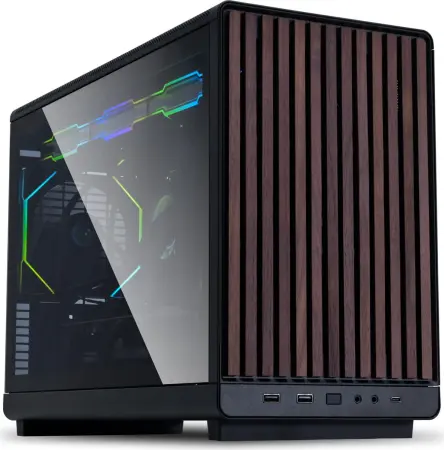 Lian Li DAN Cases A3-mATX Black Wood Edition, Glasfenster