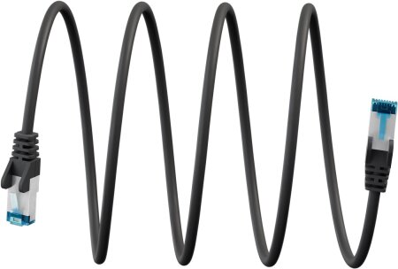 Goobay Cat 6a Ultraflexibles Netzwerkkabel RJ45 S/FTP 15m, schwarz