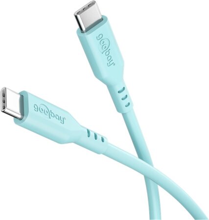 Goobay Kabel USB-C > USB-C Silikon türkis, 1.5m