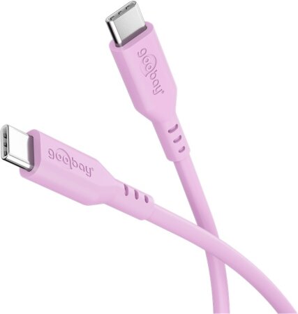 Goobay Kabel USB-C > USB-C Silikon pink, 1.5m