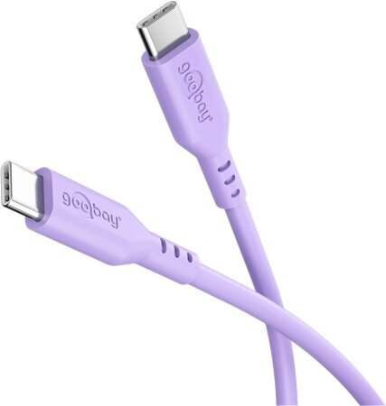 Goobay Kabel USB-C > USB-C Silikon lila, 1.5m
