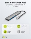 Goobay Slim 4-Port USB-Hub, USB-C > USB-C/USB-A