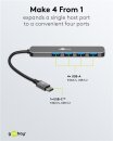 Goobay Slim 4-Port USB-Hub, USB-C > USB-A
