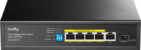 Cudy GS10 Rackmount Gigabit Switch, 5x RJ-45, 1x SFP, 120W PoE+