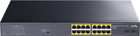 Cudy GS10 Rackmount Gigabit Switch, 16x RJ-45, 2x SFP, 200W PoE+