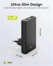 Goobay Ladeadapter 230V > Dual-Schnellladegerät 90° Flat (65 W) schwarz