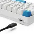 Sharkoon Skiller SGK50 S4 Gen2 PBT, White, LEDs RGB, hot-swap, Gateron G Pro 3.0 YELLOW, USB, DE