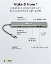Goobay Slim 8-Port USB-Hub USB-C > USB-C/USB-A, USB3.2, HDMI, RJ45, microSD