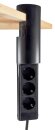 3-fach Tischsteckdose "CT-KS 3" USB-A + C, 20W PD, 3m, schwarz